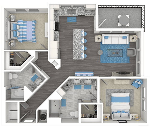 ContraVest two bedroom floorplan example