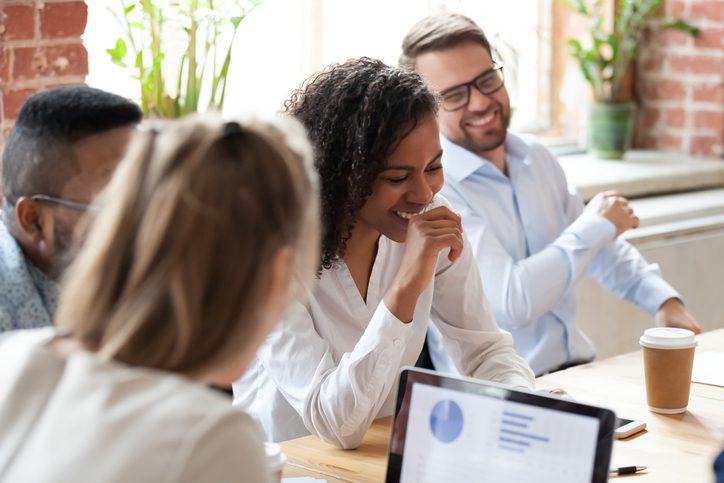 group of young adults at conference room