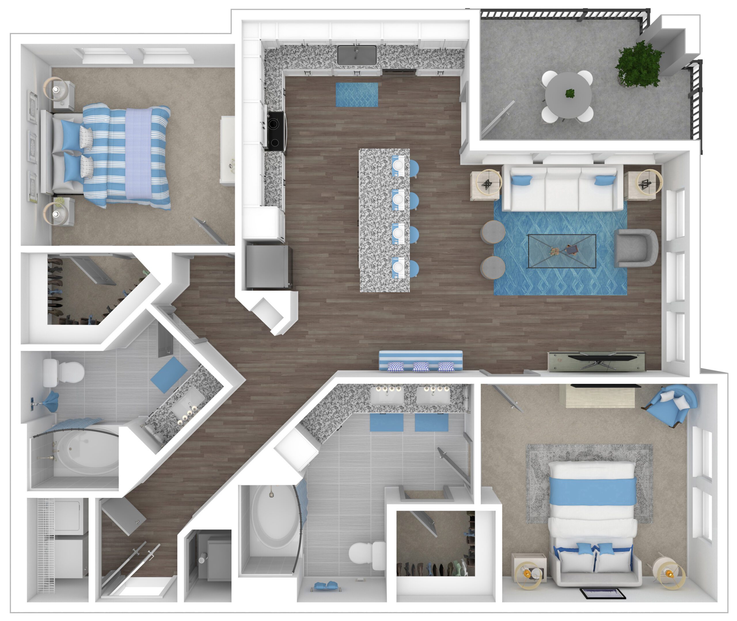 The Addison Longwood floorplan: The Kindred 2/2
