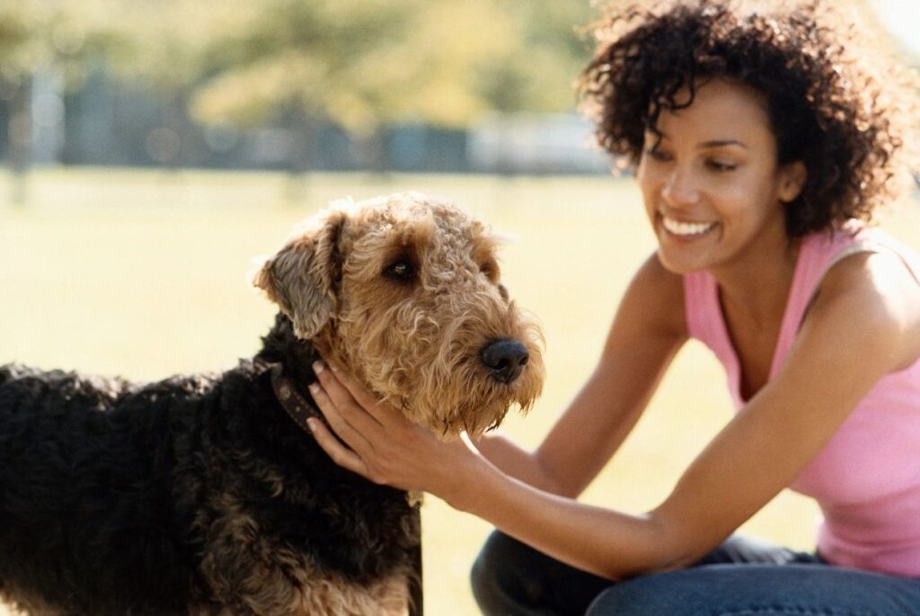 young woman and her dog
